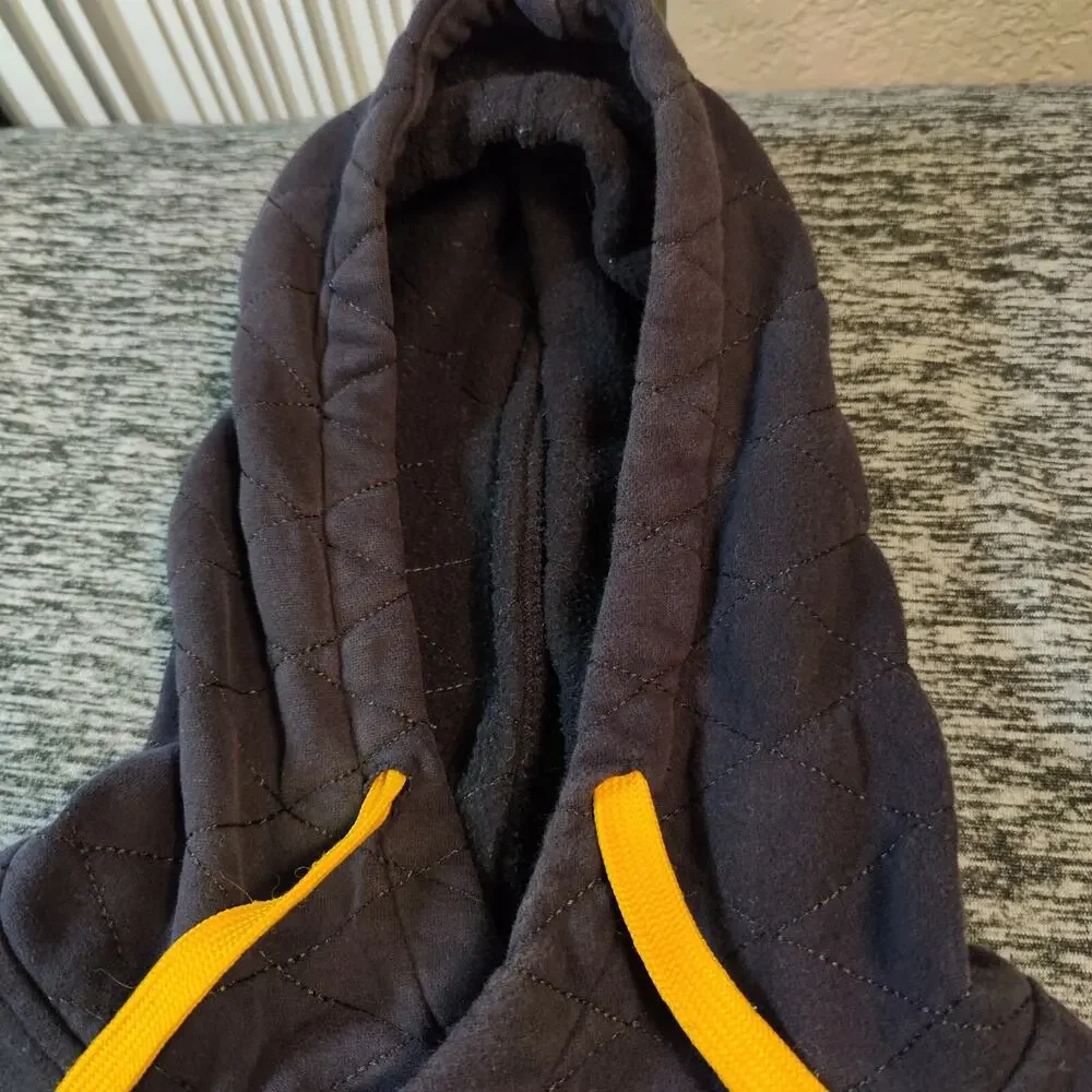 Golden State Warriors Hoodie Mens Small Adidas Black Yellow Diamond Stitch Rare